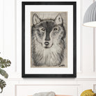 Wolfie by Janet London on GIANT ART - black and white abstract wolf