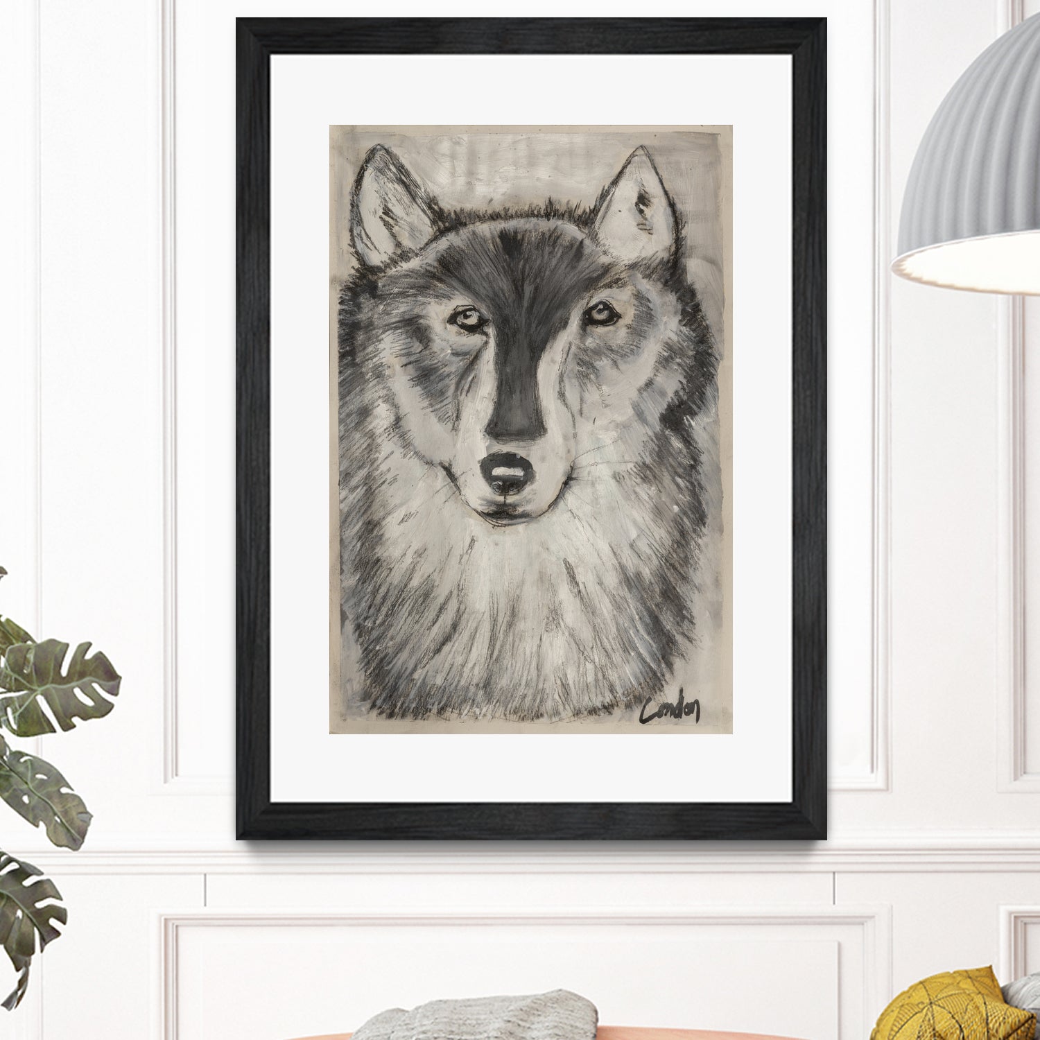 Wolfie by Janet London on GIANT ART - black and white abstract wolf