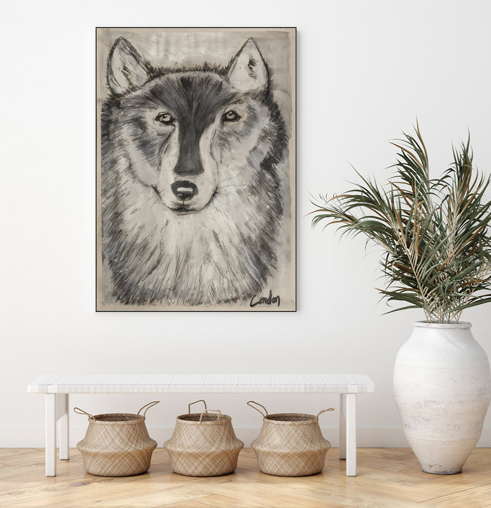 Wolfie by Janet London on GIANT ART - black and white abstract wolf