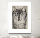 Wolfie by Janet London on GIANT ART - black and white abstract wolf