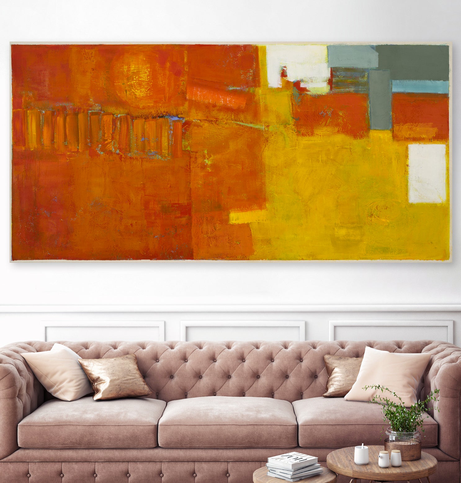 Waves of loves for Earth by Diane Lambin on GIANT ART - orange abstract