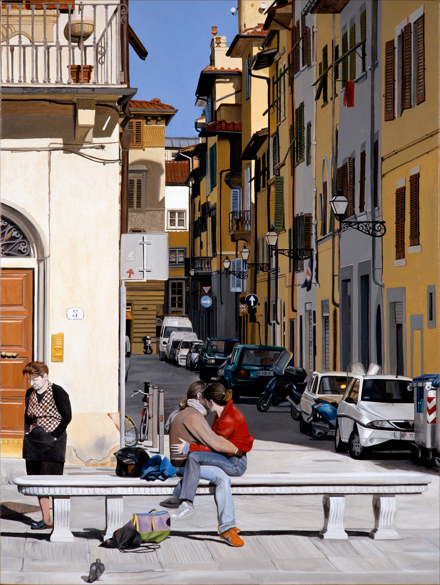 Lovers in Santa Croce by Matthew Holden Bates on GIANT ART - blue landscape