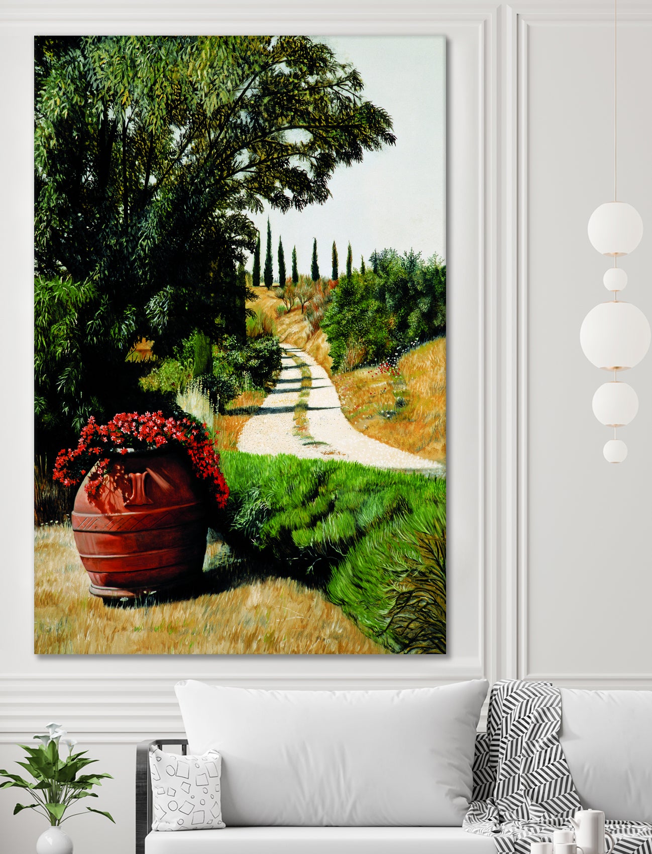 Tuscan Summer Road by Matthew Holden Bates on GIANT ART - red cityscape