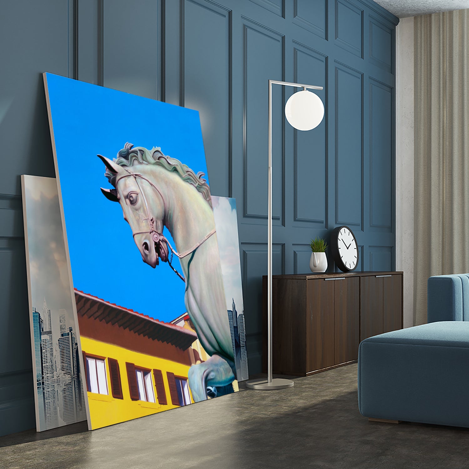 Cavallo di Cosimo by Matthew Holden Bates on GIANT ART - blue landscape