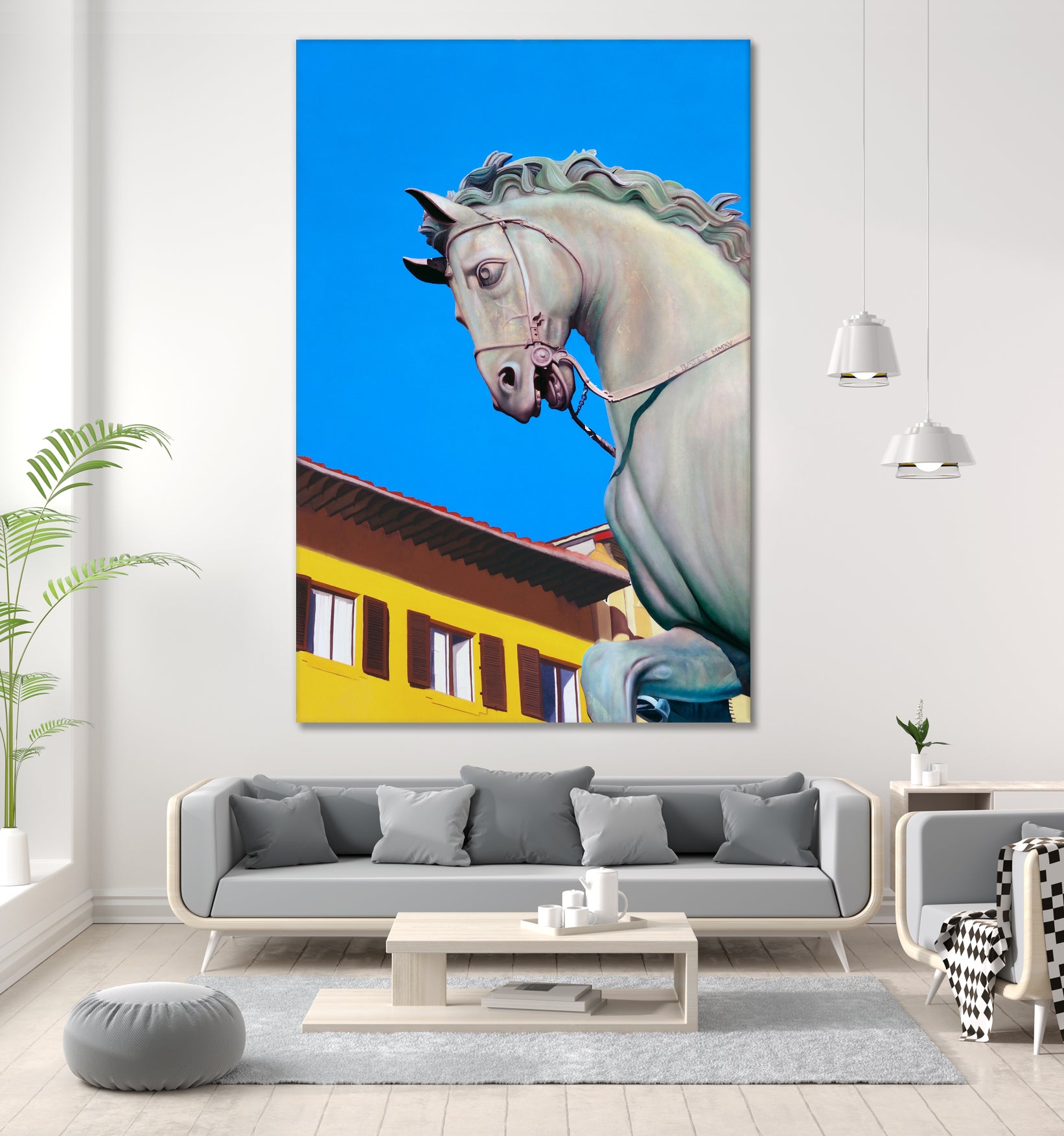 Cavallo di Cosimo by Matthew Holden Bates on GIANT ART - blue landscape