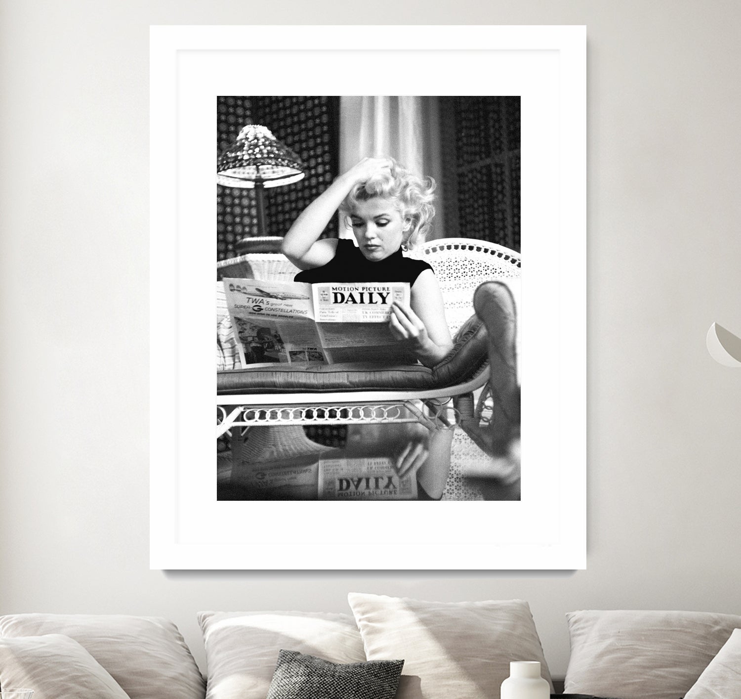 Reading  by M Studio on GIANT ART - black and white photogrpahy marilyn monroe