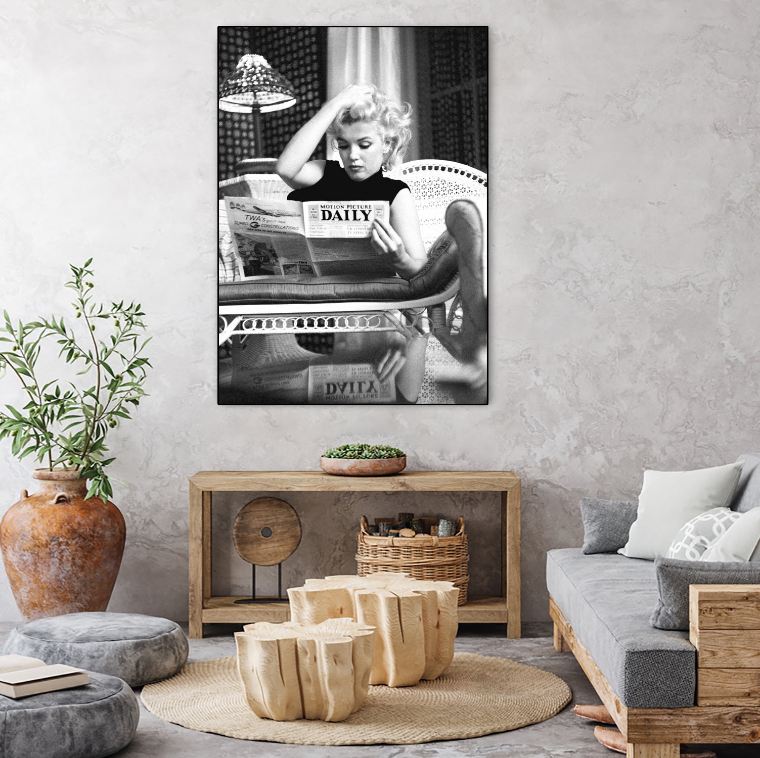 Reading  by M Studio on GIANT ART - black and white photogrpahy marilyn monroe