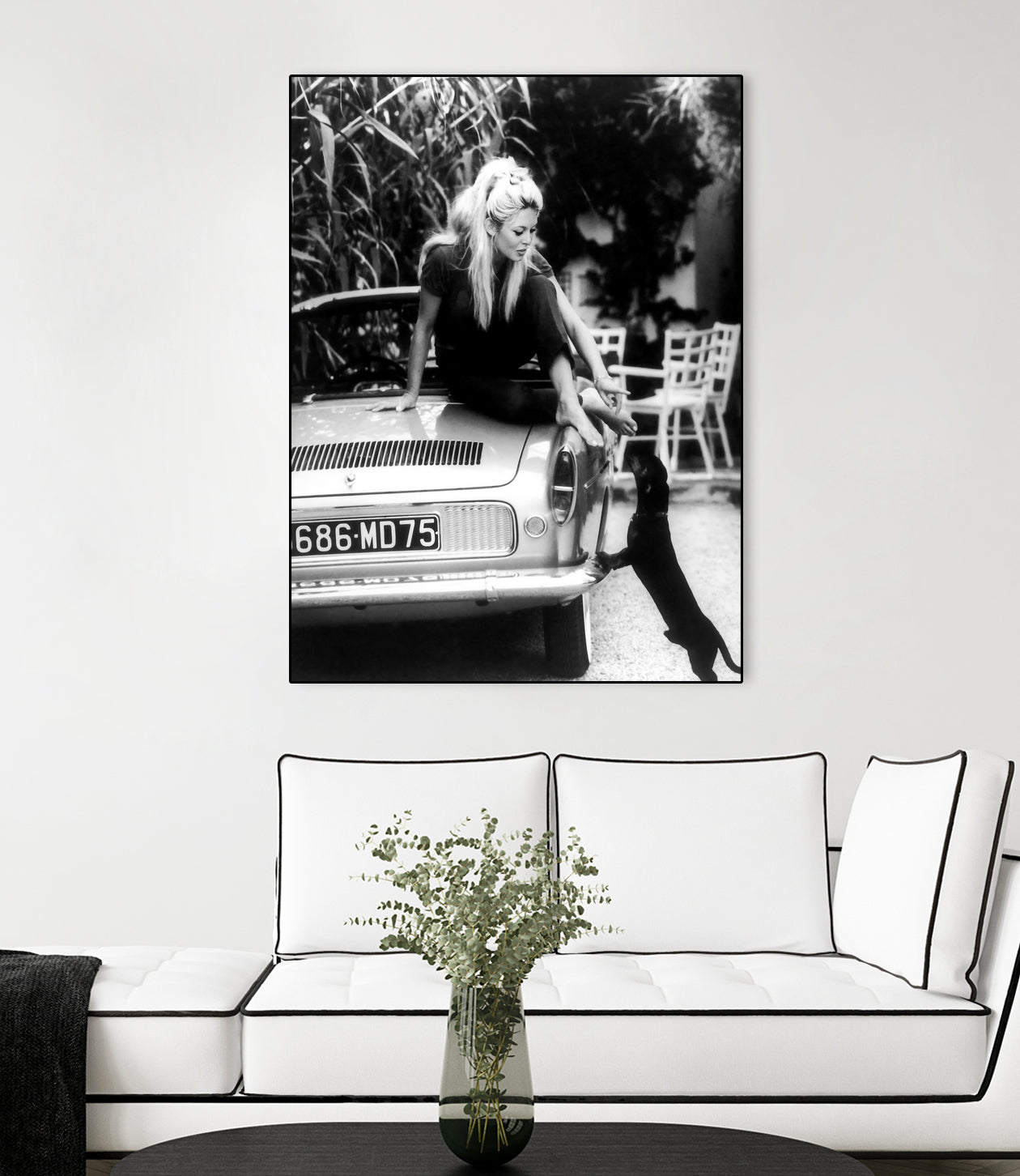 Brigitte Bardot with her dog in St. Tropez, 1962 - Art Print by M