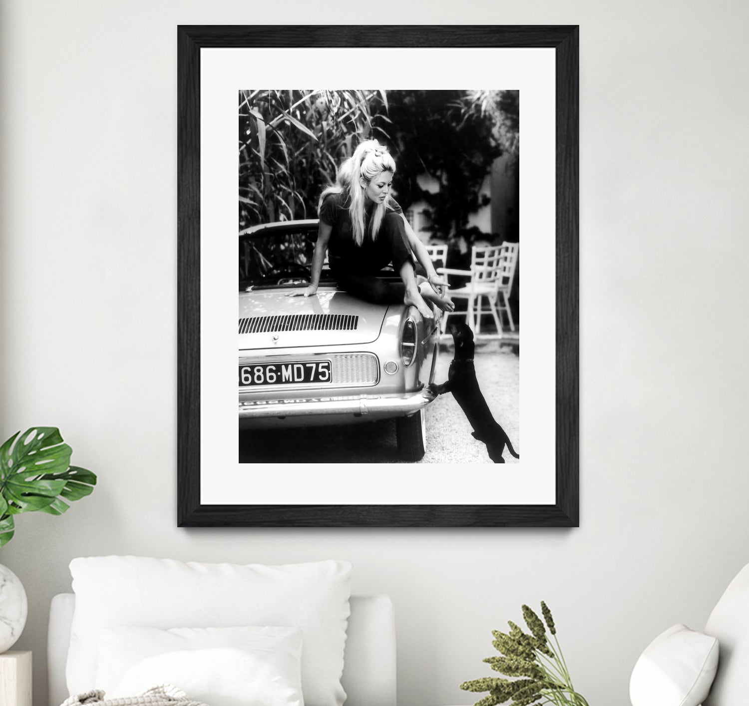 Brigitte Bardot  with her dog in St. Tropez, 1962 by M Studio on GIANT ART - black and white photographie bardot