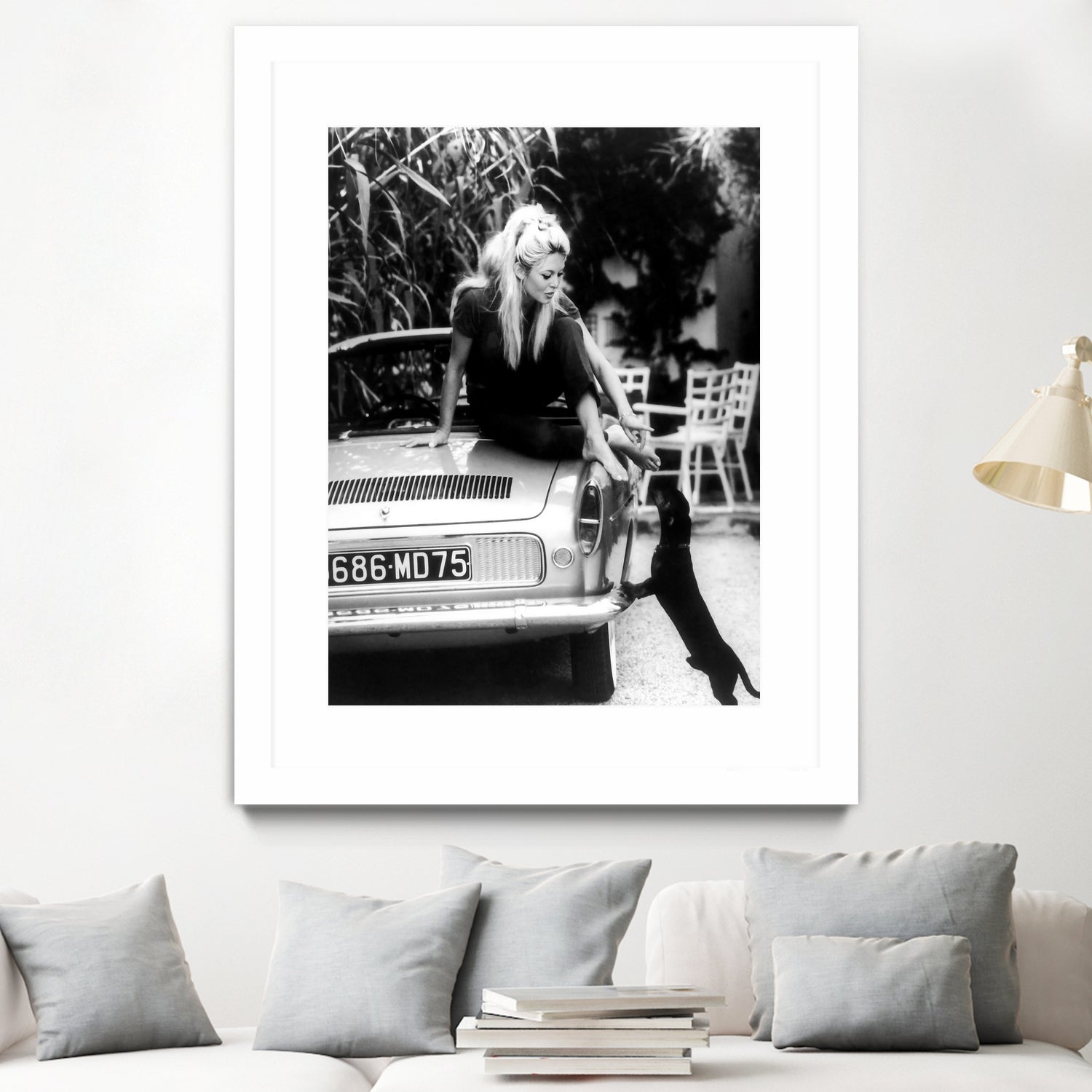 Brigitte Bardot with her dog in St. Tropez, 1962 - Art Print by M