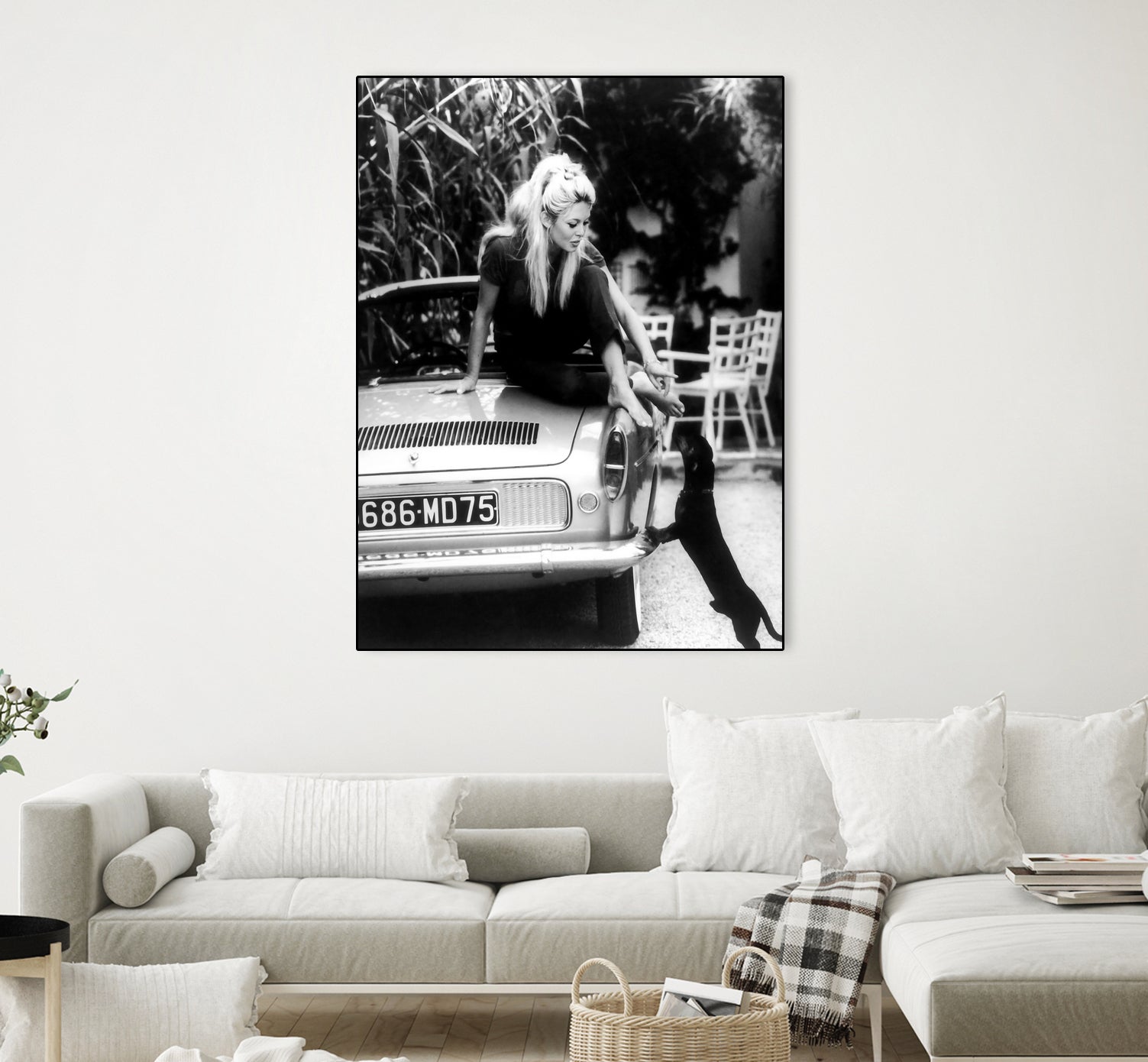 Brigitte Bardot  with her dog in St. Tropez, 1962 by M Studio on GIANT ART - black and white photographie bardot