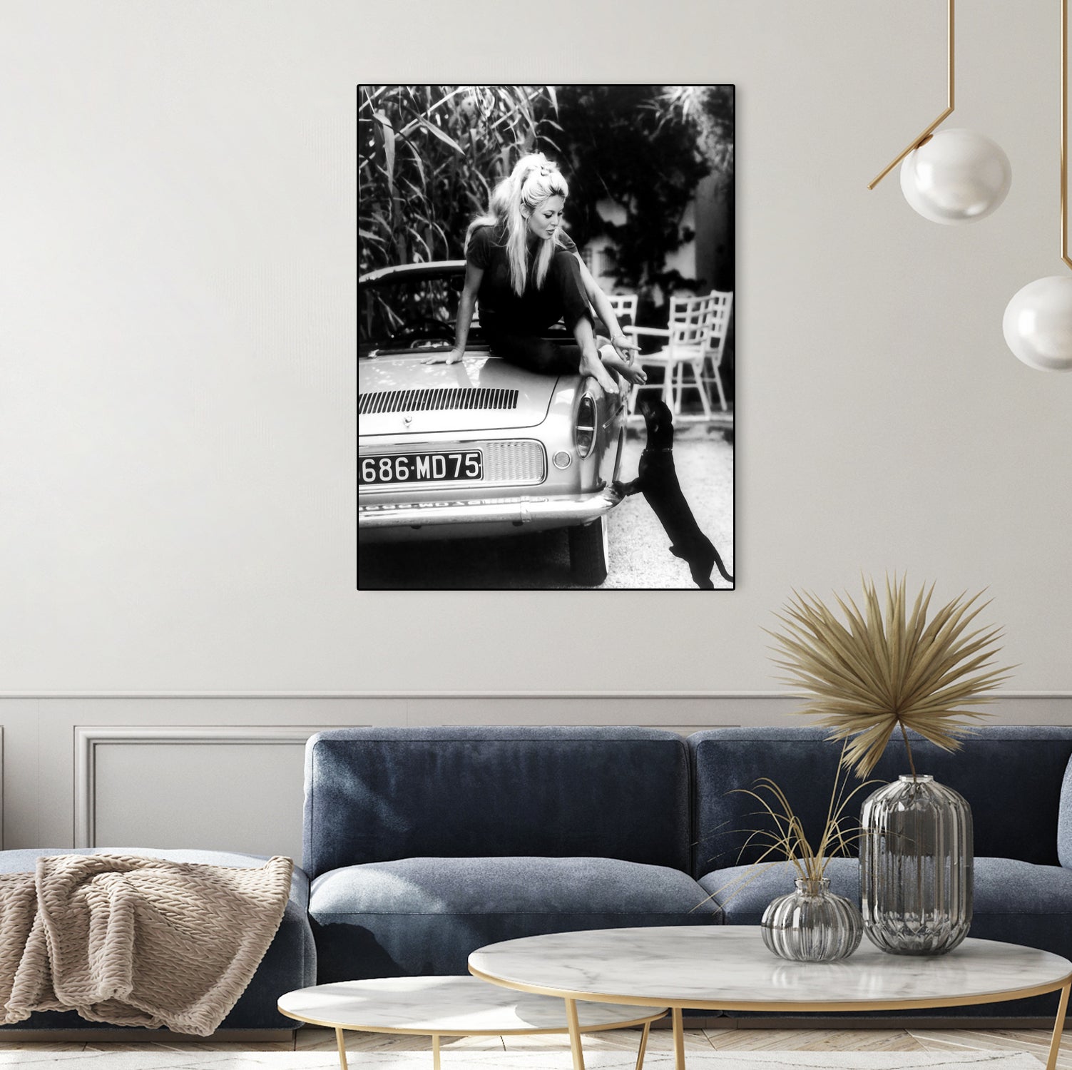 Brigitte Bardot  with her dog in St. Tropez, 1962 by M Studio on GIANT ART - black and white photographie bardot