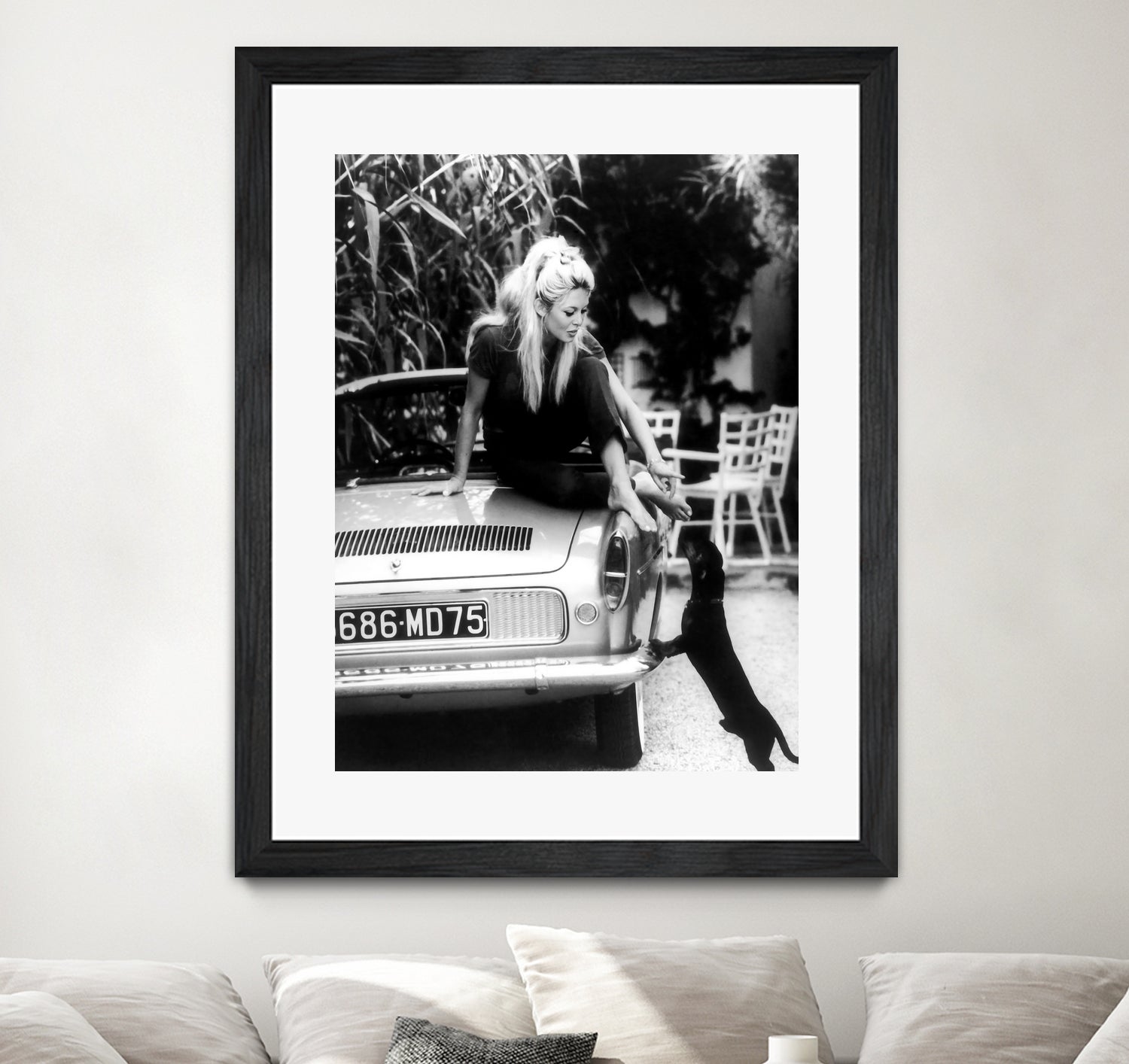 Brigitte Bardot  with her dog in St. Tropez, 1962 by M Studio on GIANT ART - black and white photographie bardot