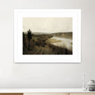 View On The Lake by M Studio on GIANT ART - green landscape framed canvas 