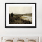 View On The Lake by M Studio on GIANT ART - green landscape framed canvas 