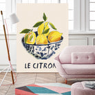 Le Citron by M Studio on GIANT ART - blue figurative canvas frame