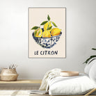 Le Citron by M Studio on GIANT ART - blue figurative canvas frame