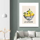 Le Citron by M Studio on GIANT ART - blue figurative canvas frame