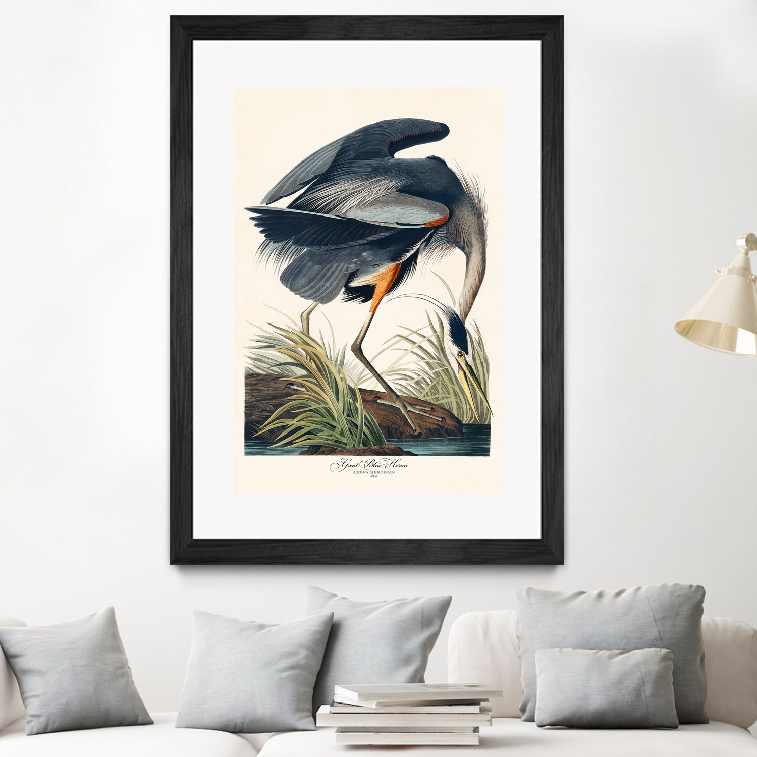 Great Blue Heron by John James Audubon on GIANT ART - green botanical nature