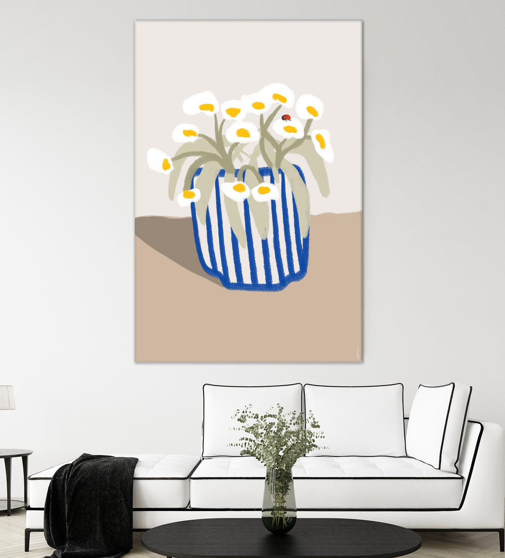 Vase printanier by M Studio on GIANT ART - blue floral flowers