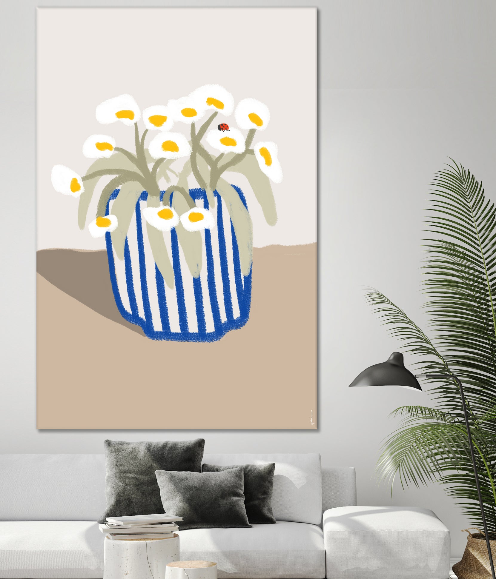 Vase printanier by M Studio on GIANT ART - blue floral flowers