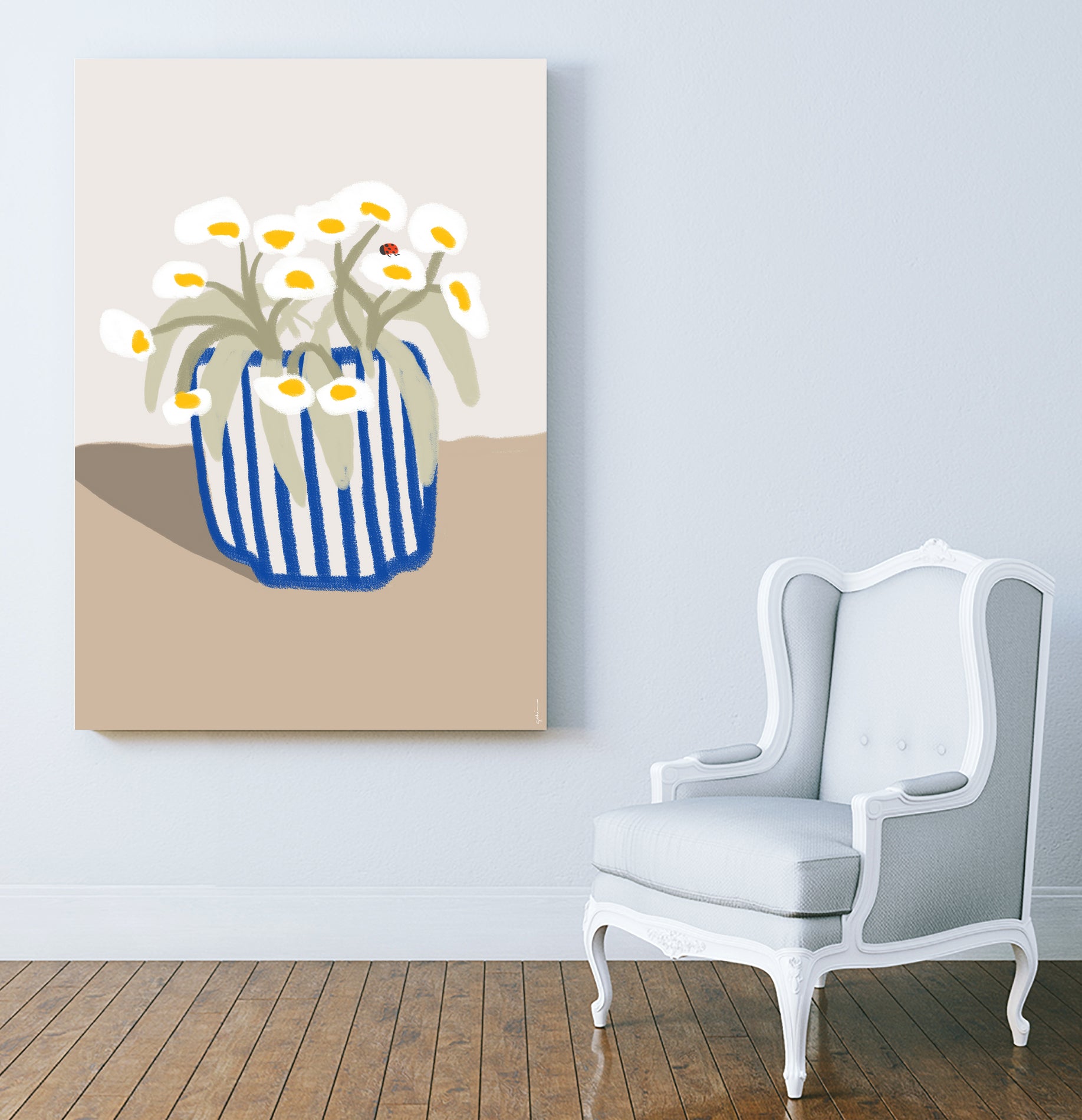 Vase printanier by M Studio on GIANT ART - blue floral flowers