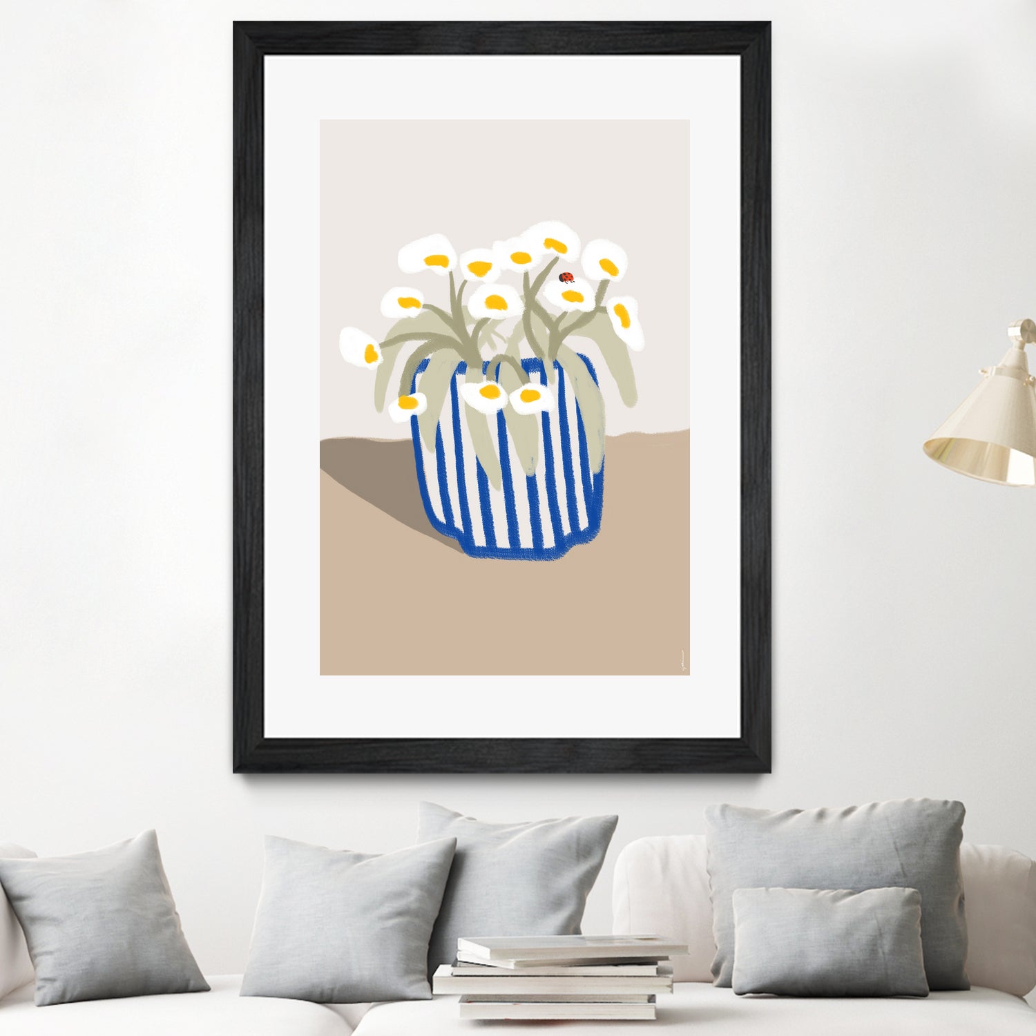 Vase printanier by M Studio on GIANT ART - blue floral flowers