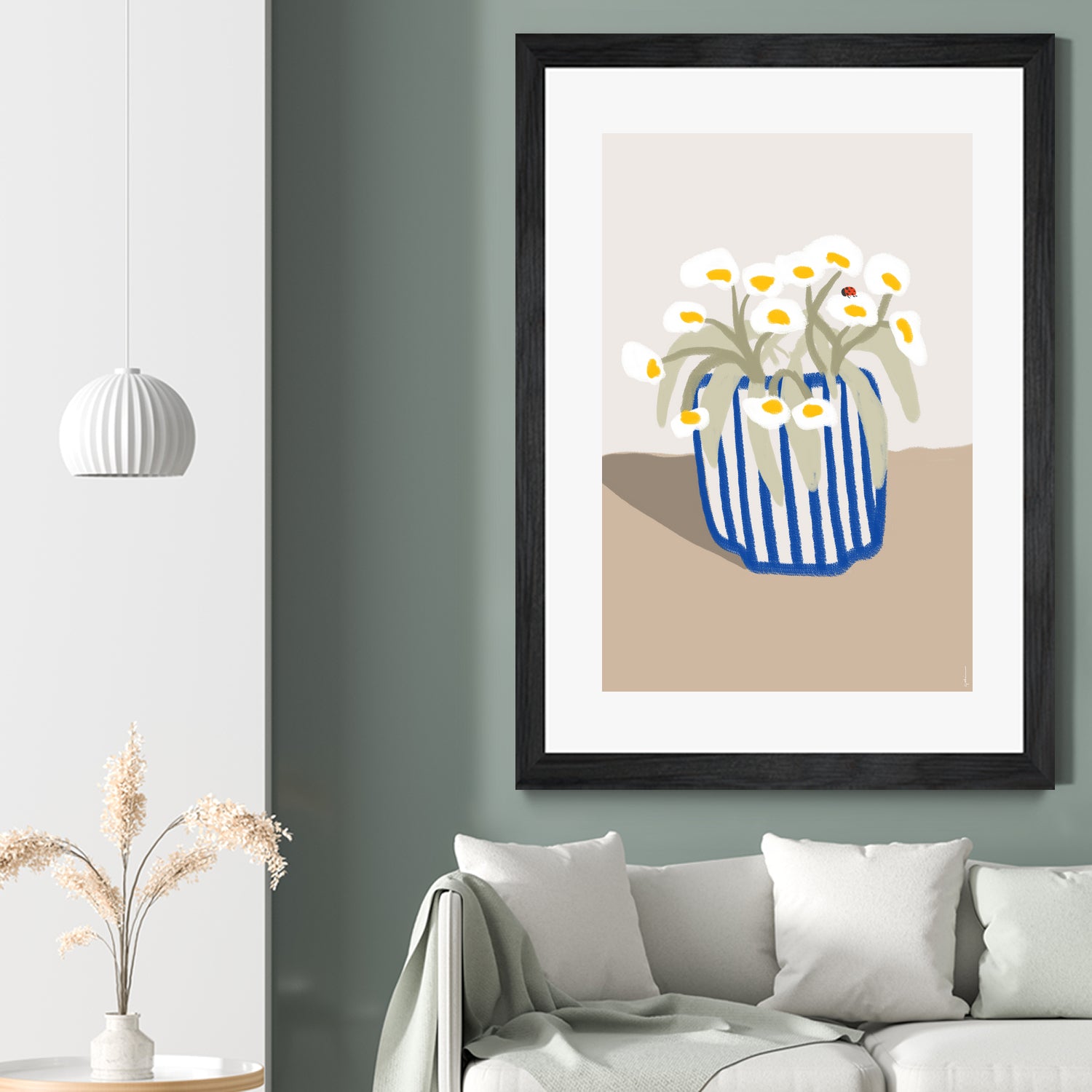 Vase printanier by M Studio on GIANT ART - blue floral flowers