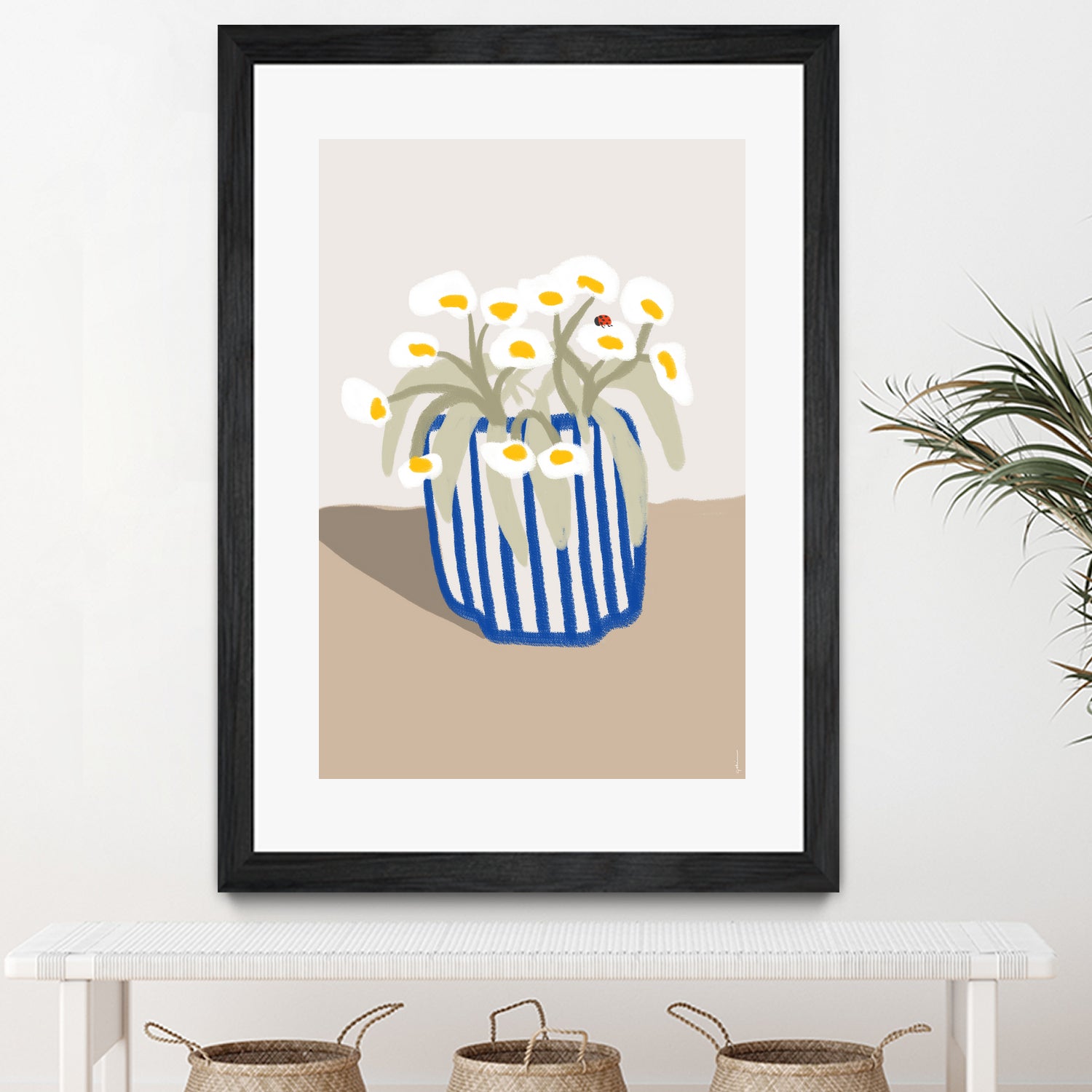 Vase printanier by M Studio on GIANT ART - blue floral flowers