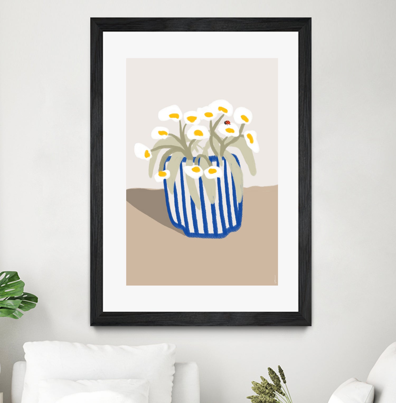 Vase printanier by M Studio on GIANT ART - blue floral flowers