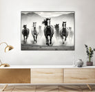 Run by M Studio on GIANT ART - white black and white  horse