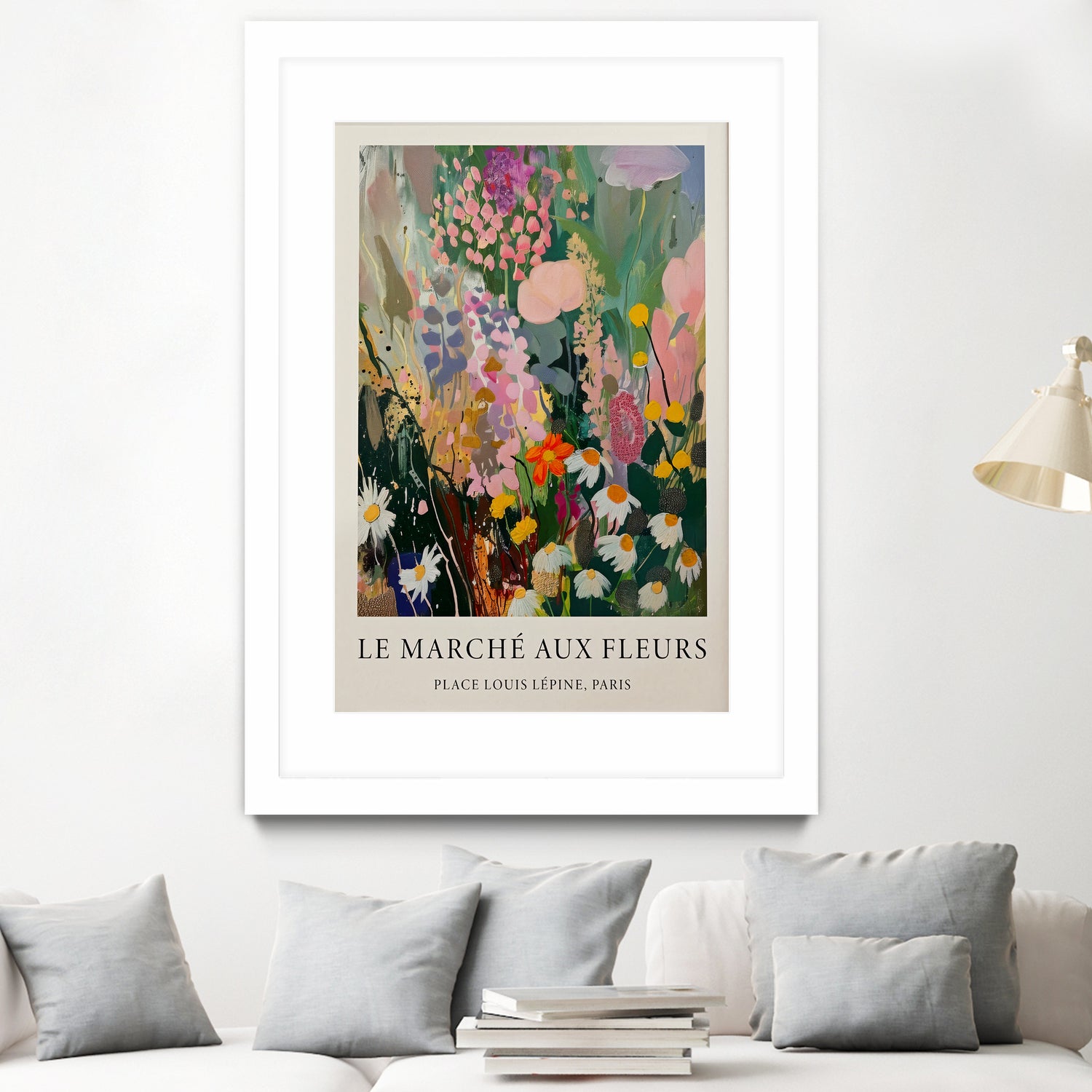 Marché aux Fleurs by M Studio on GIANT ART - pink botanique