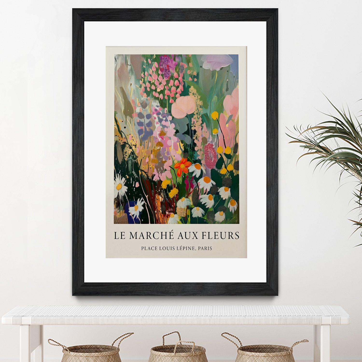 Marché aux Fleurs by M Studio on GIANT ART - pink botanique