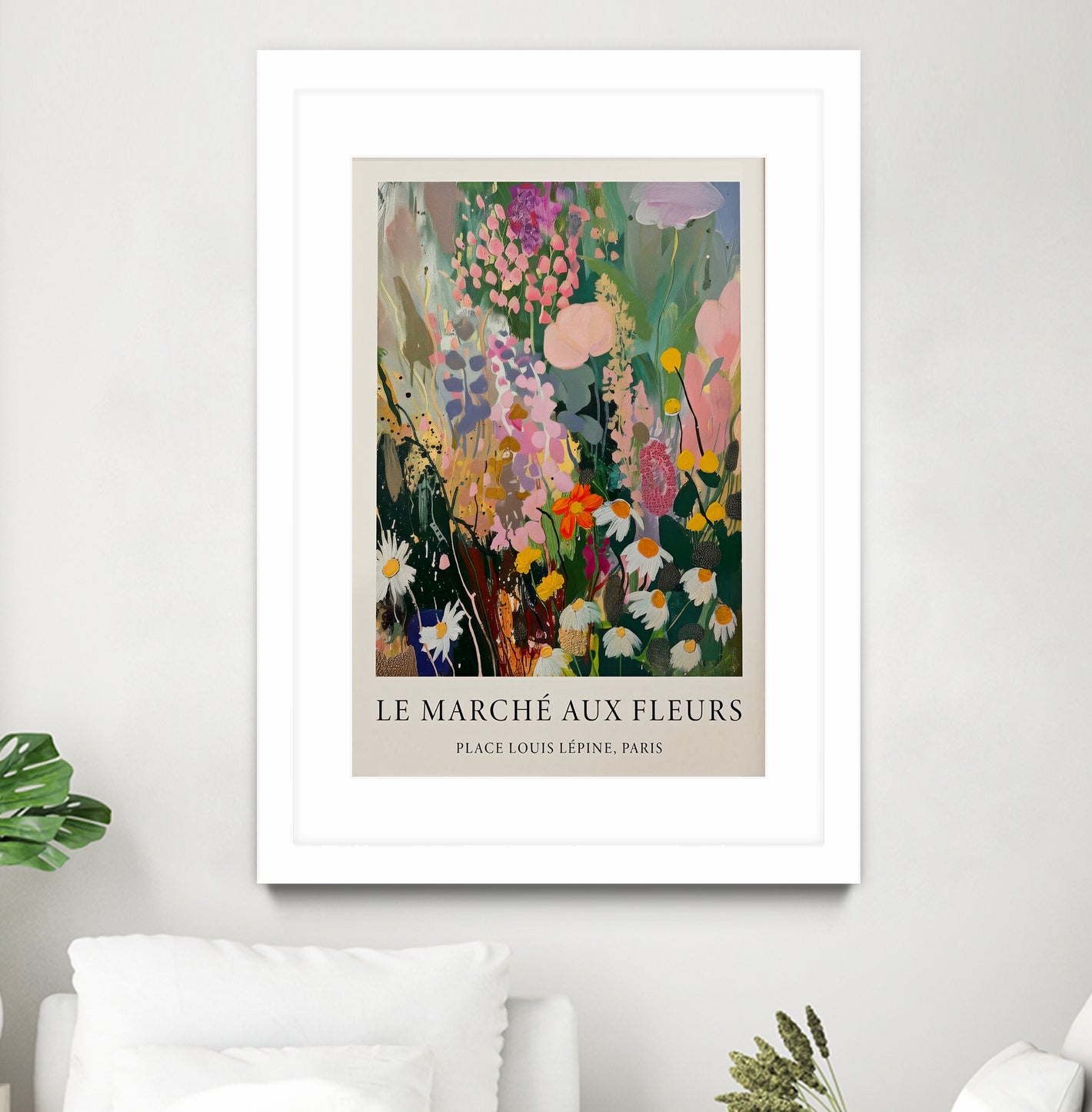 Marché aux Fleurs by M Studio on GIANT ART - pink botanique