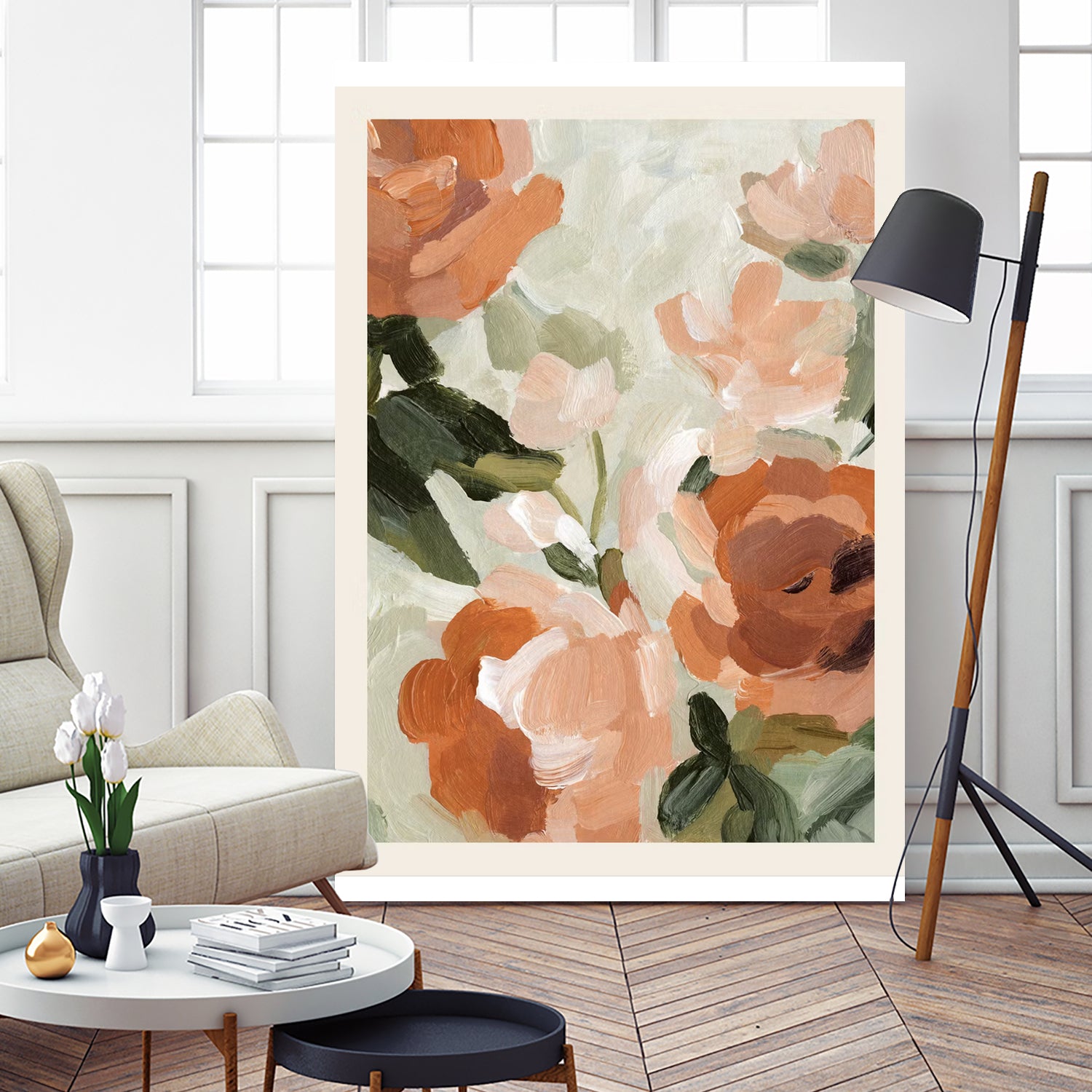 Autumn Blossom by M Studio on GIANT ART - green botanical flowers