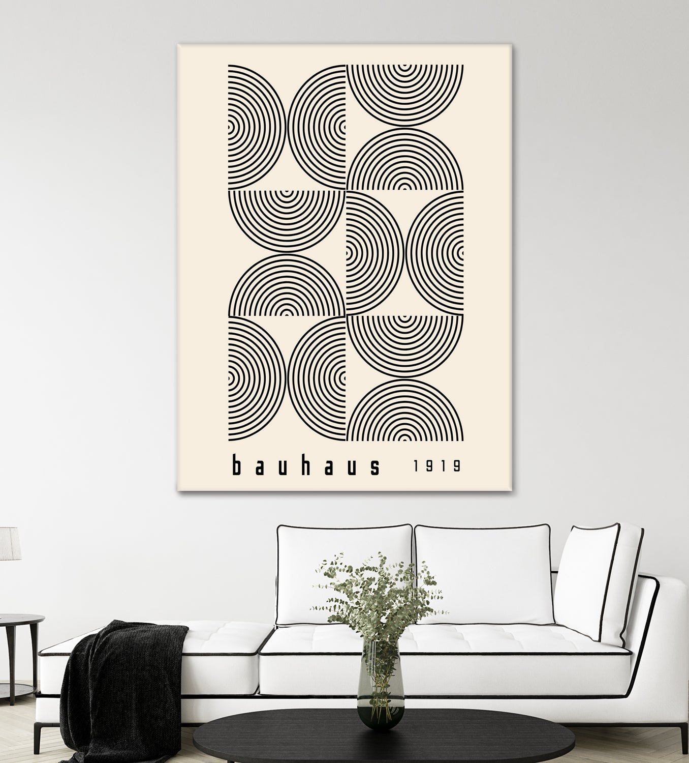 Bauhaus 1919 by M studio on GIANT ART - beige abstact framed canvas