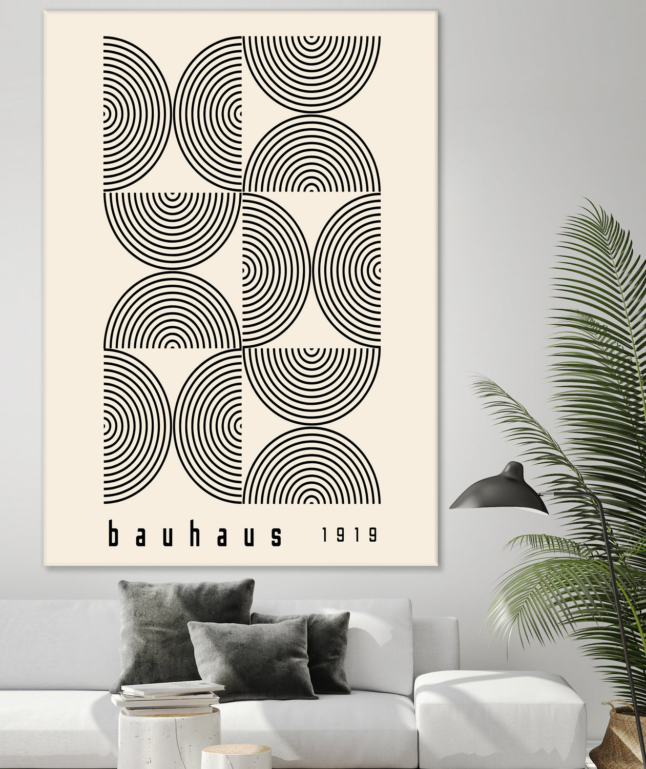 Bauhaus 1919 by M studio on GIANT ART - beige abstact framed canvas