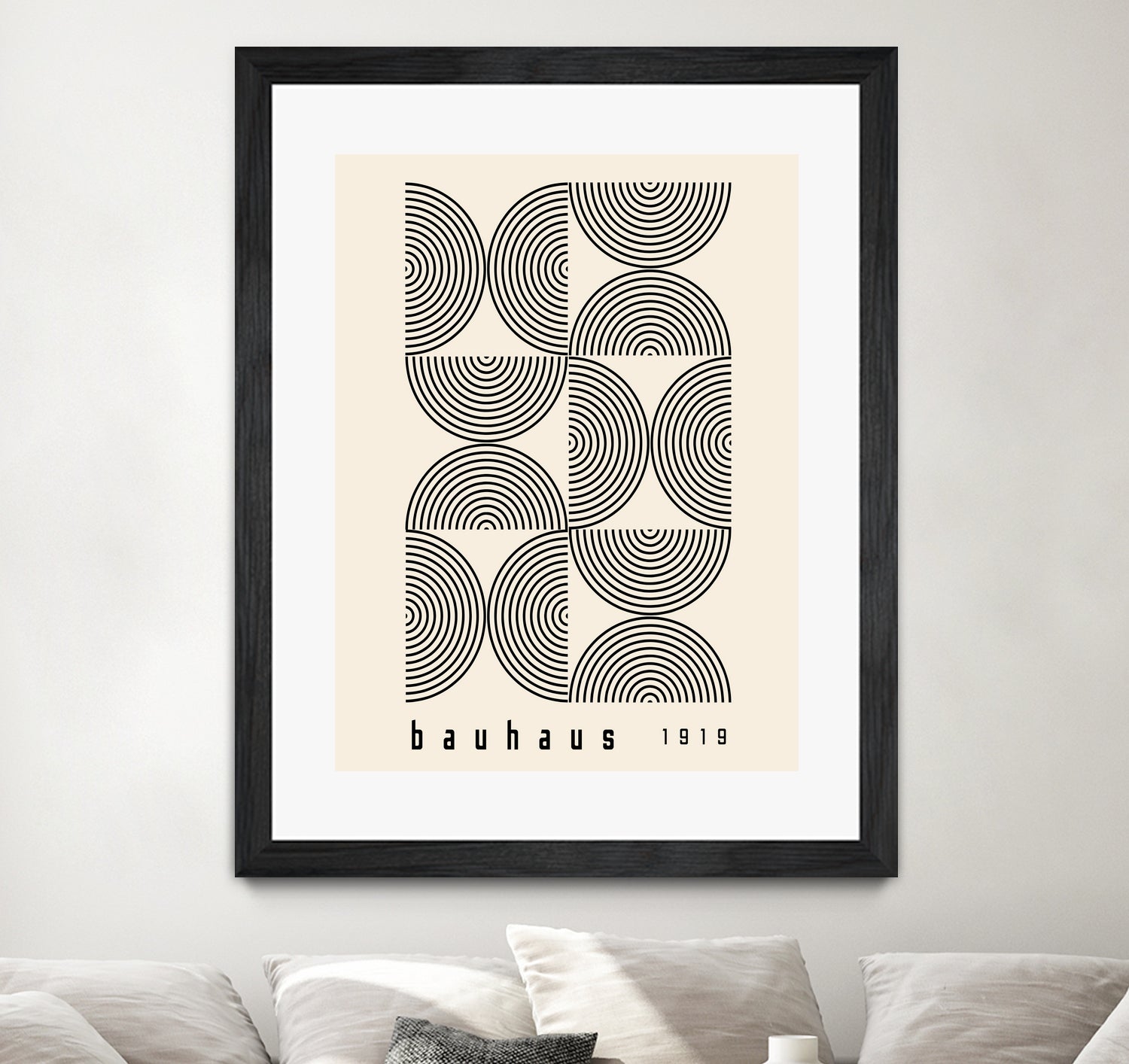 Bauhaus 1919 by M studio on GIANT ART - beige abstact framed canvas