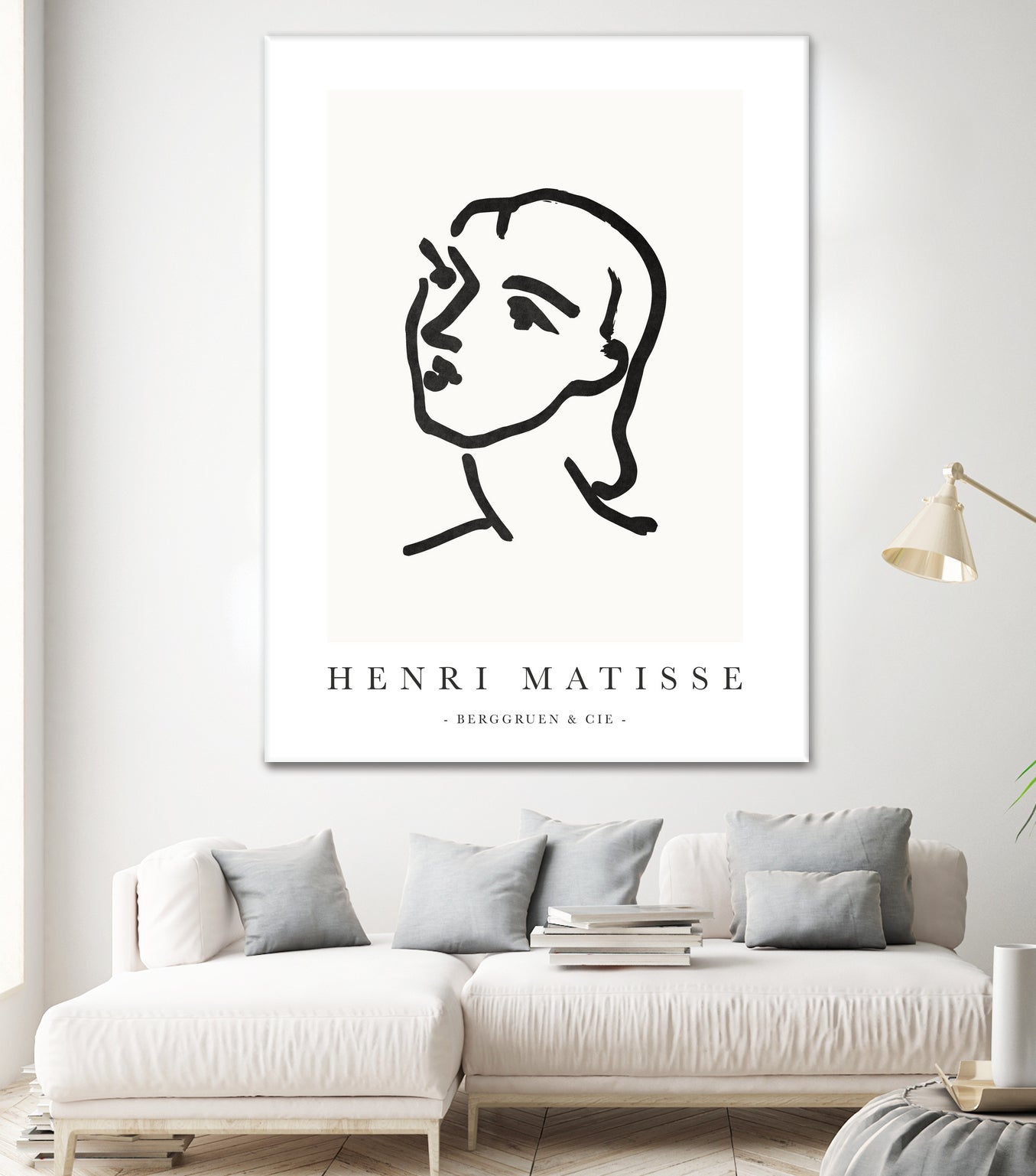 Le visage by M Studio on GIANT ART - white line art matisse