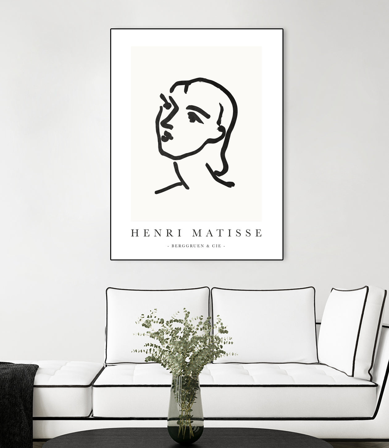 Le visage by M Studio on GIANT ART - white line art matisse