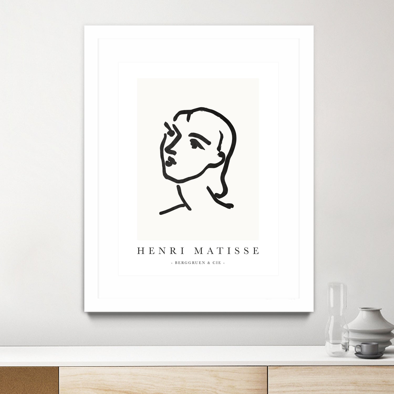 Le visage by M Studio on GIANT ART - white line art matisse