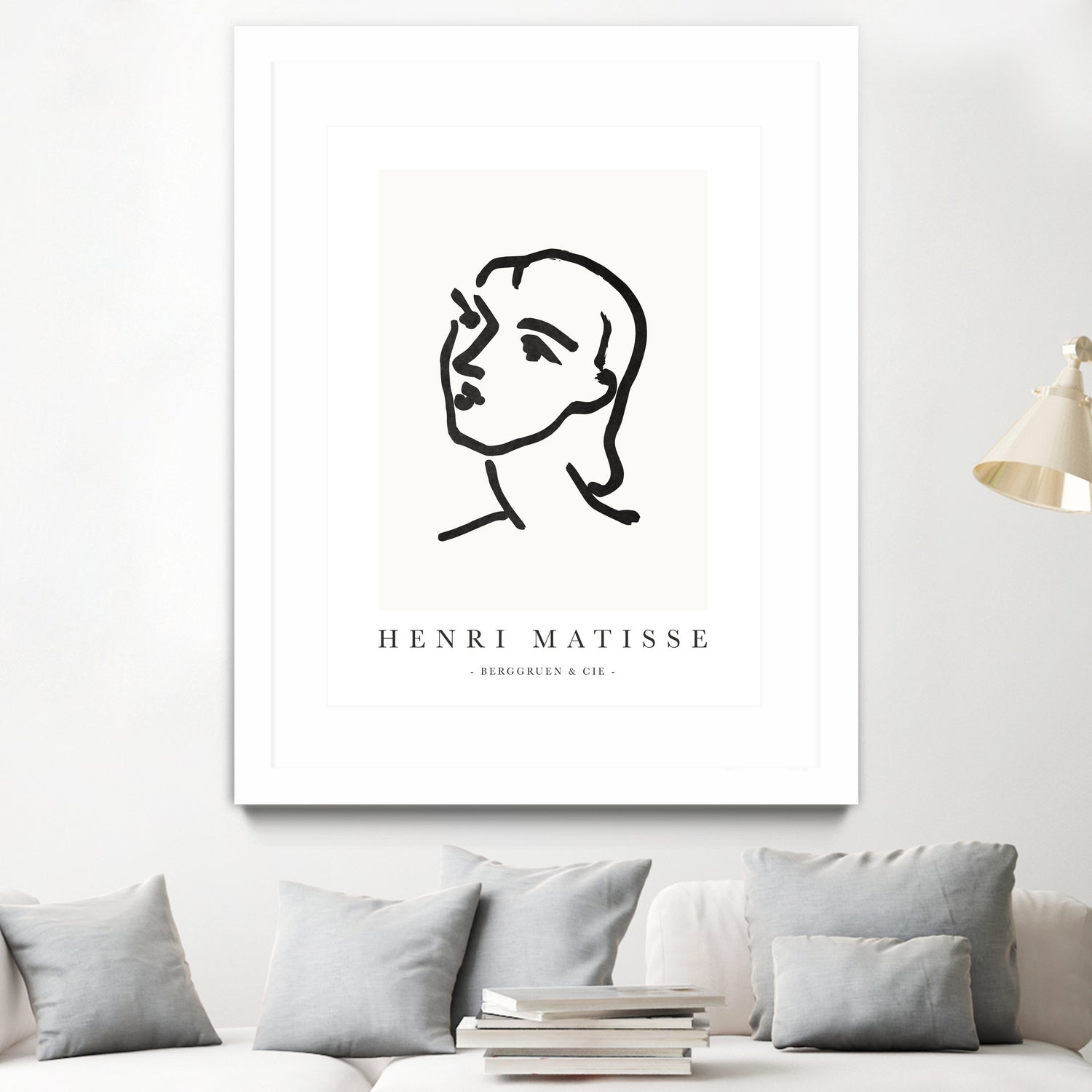 Le visage by M Studio on GIANT ART - white line art matisse