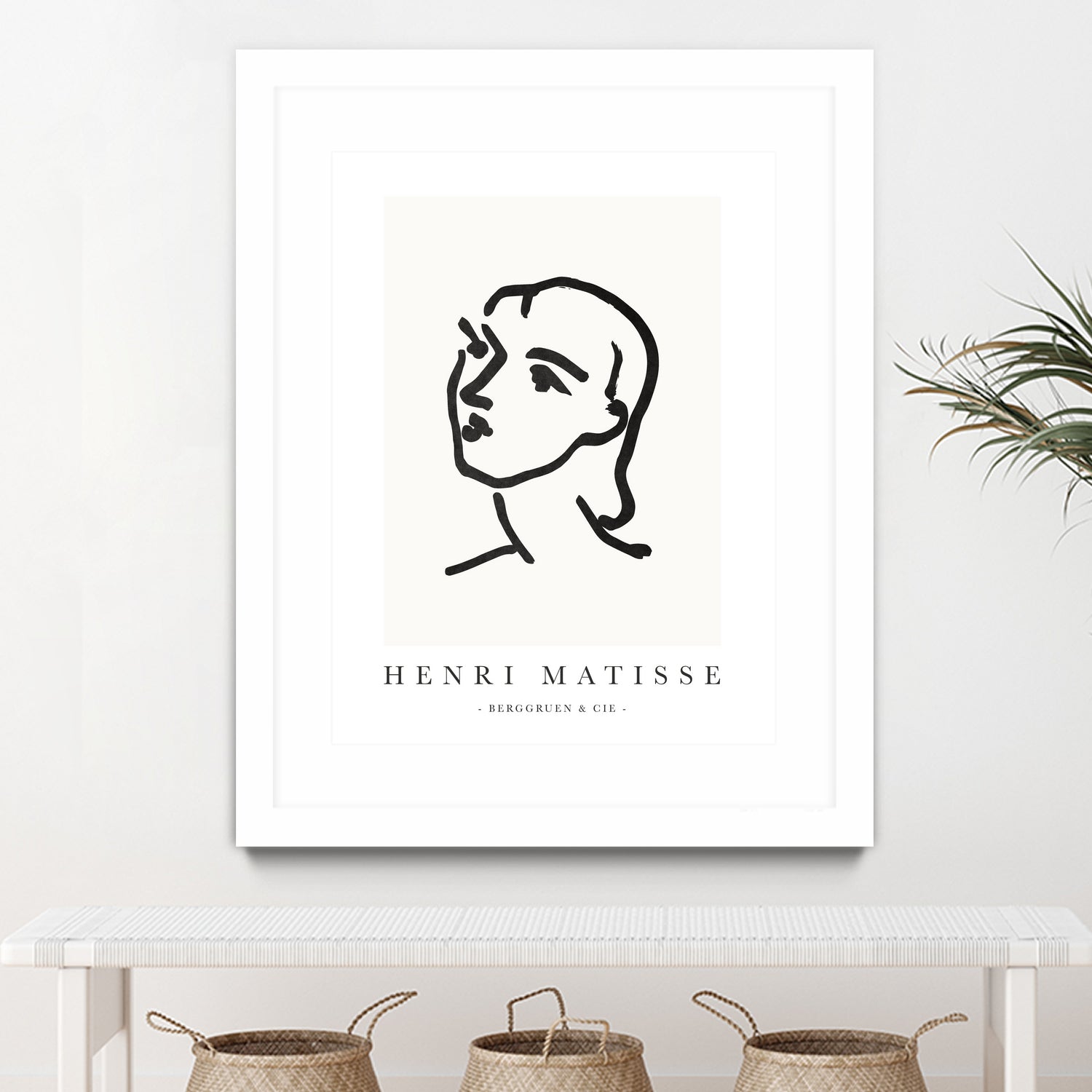 Le visage by M Studio on GIANT ART - white line art matisse