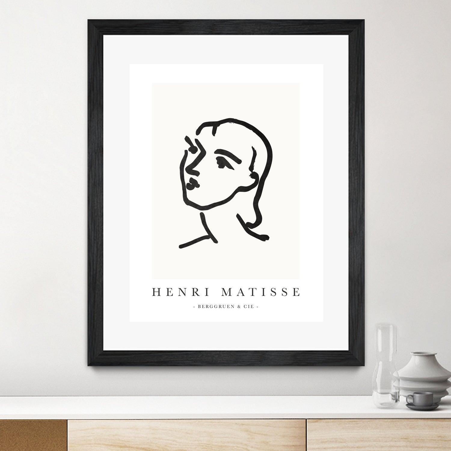 Le visage by M Studio on GIANT ART - white line art matisse