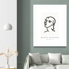 Le visage by M Studio on GIANT ART - white line art matisse