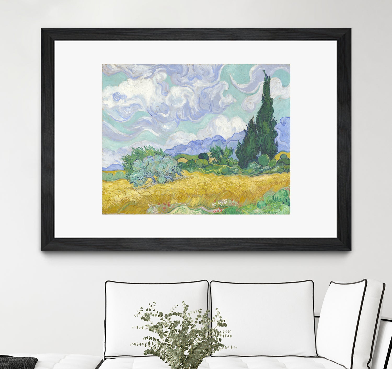 Wheat Field with Cypresses by Vincent Van Gogh on GIANT ART - green masters