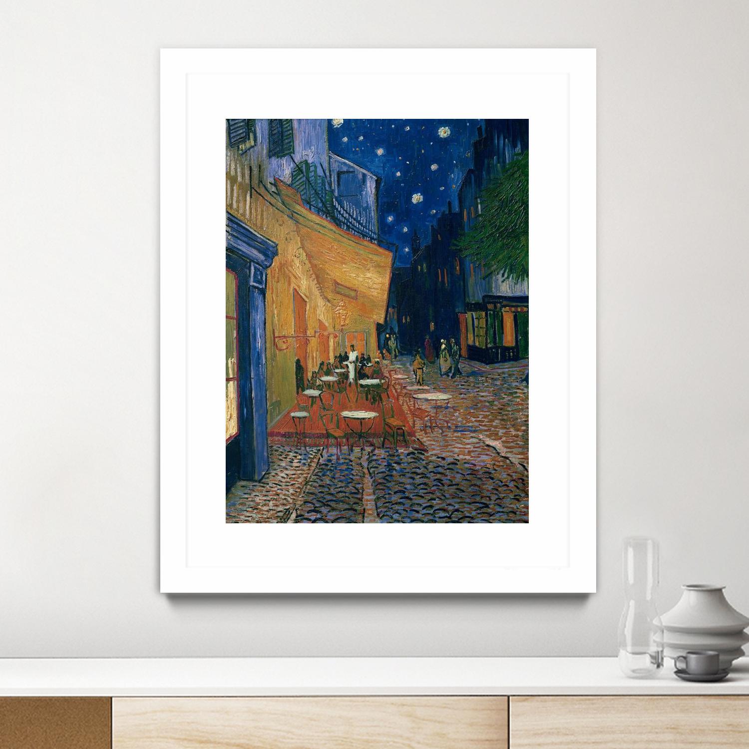 Cafe-terrace at night (Place du forum in Arles), 1888 by Vincent  van Gogh on GIANT ART - museums