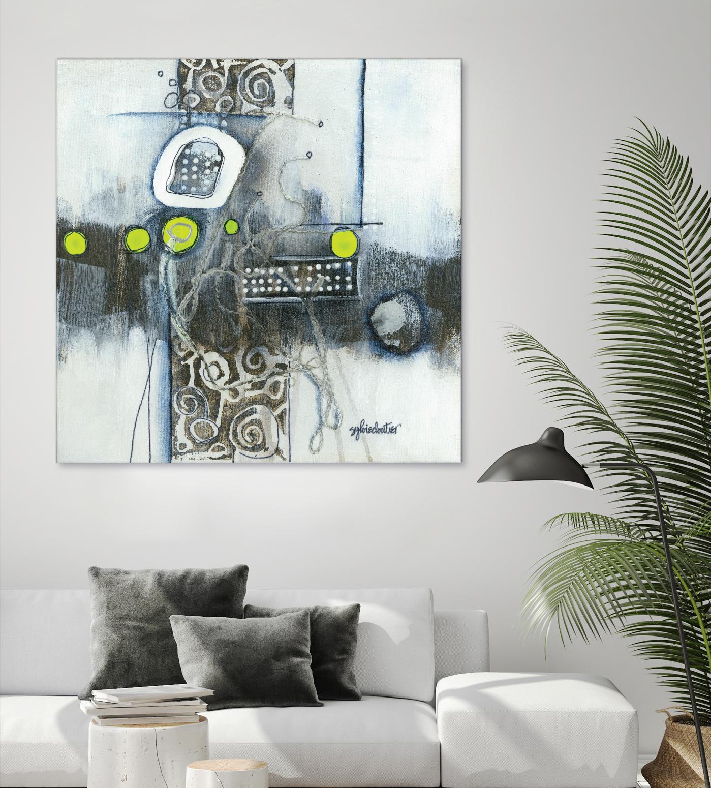 Du fil à retordre by Sylvie cloutier on GIANT ART - green abstract