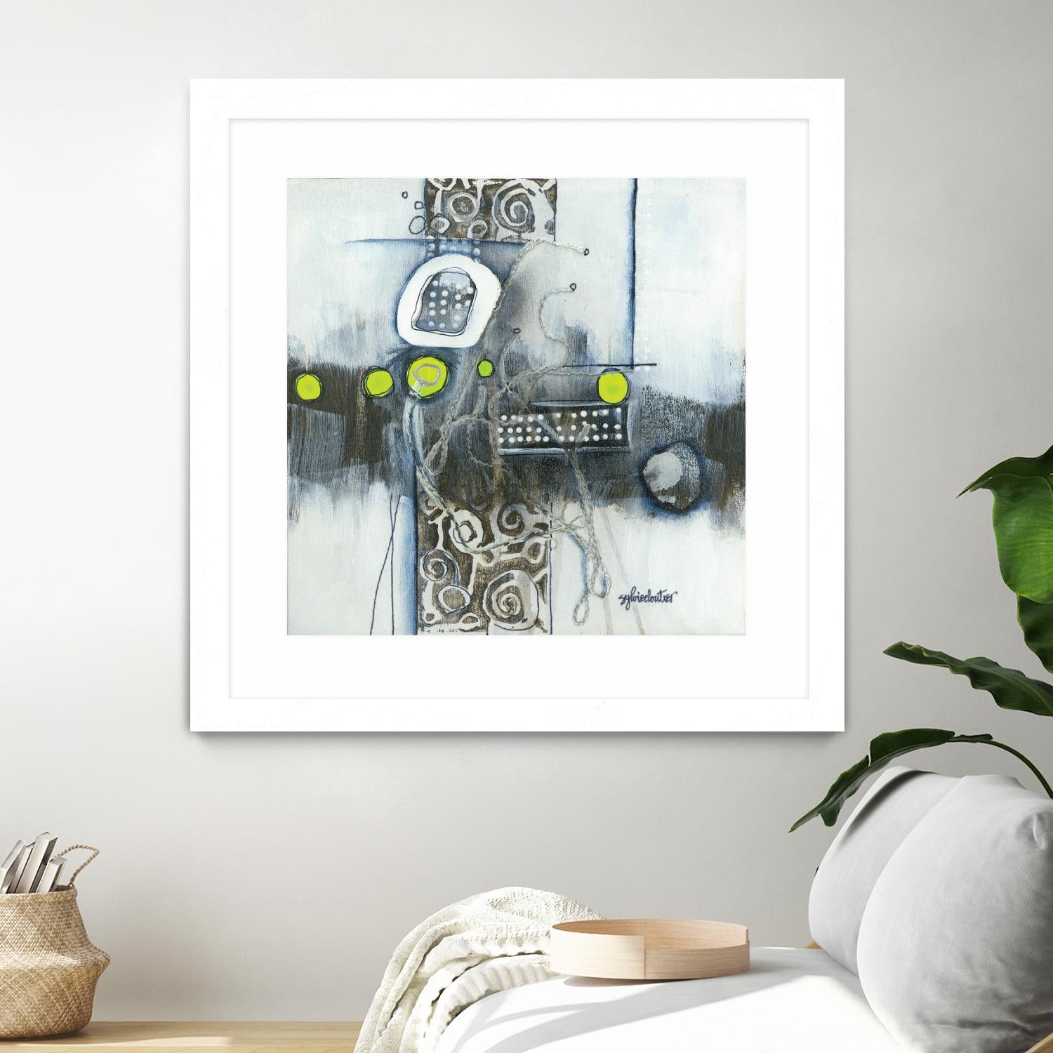 Du fil à retordre by Sylvie cloutier on GIANT ART - green abstract