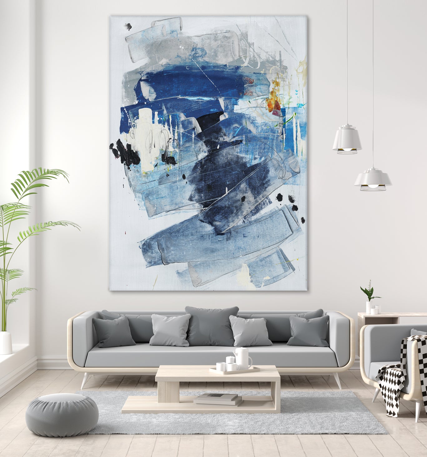 Toss Up I by Daleno Art on GIANT ART - blue abstract